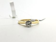 Single stone diamond ring, round brilliant cut diamond weighing an estimated 0.40ct, set in 18ct