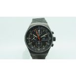 Gents Porsche Design Chronograph Vintage Wristwatch, circular drop down triple register date with