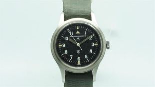 Gents IWC International Watch Co. Mk 11 Military Wristwatch, circular black dial with arabic