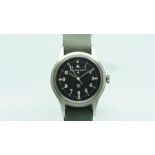 Gents IWC International Watch Co. Mk 11 Military Wristwatch, circular black dial with arabic