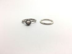 PANDORA - Two silver Pandora stacking rings, numbered 52 and 554, ring sizes M +L