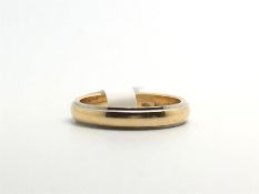 Italian 18ct bi-colour wedding band, 3.5mm, ring size L1/2