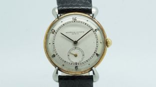 Gentlemen's Vacheron & Constantin Bi Metal Wristwatch, circular silver dial with Arabic numeral hour