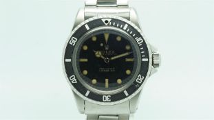 Rare Gents Rolex Submariner 'Underline' Ref. 5513 Wristwatch, circular black underline and swiss