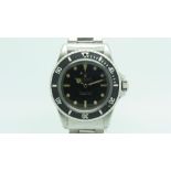 Rare Gents Rolex Submariner 'Underline' Ref. 5513 Wristwatch, circular black underline and swiss