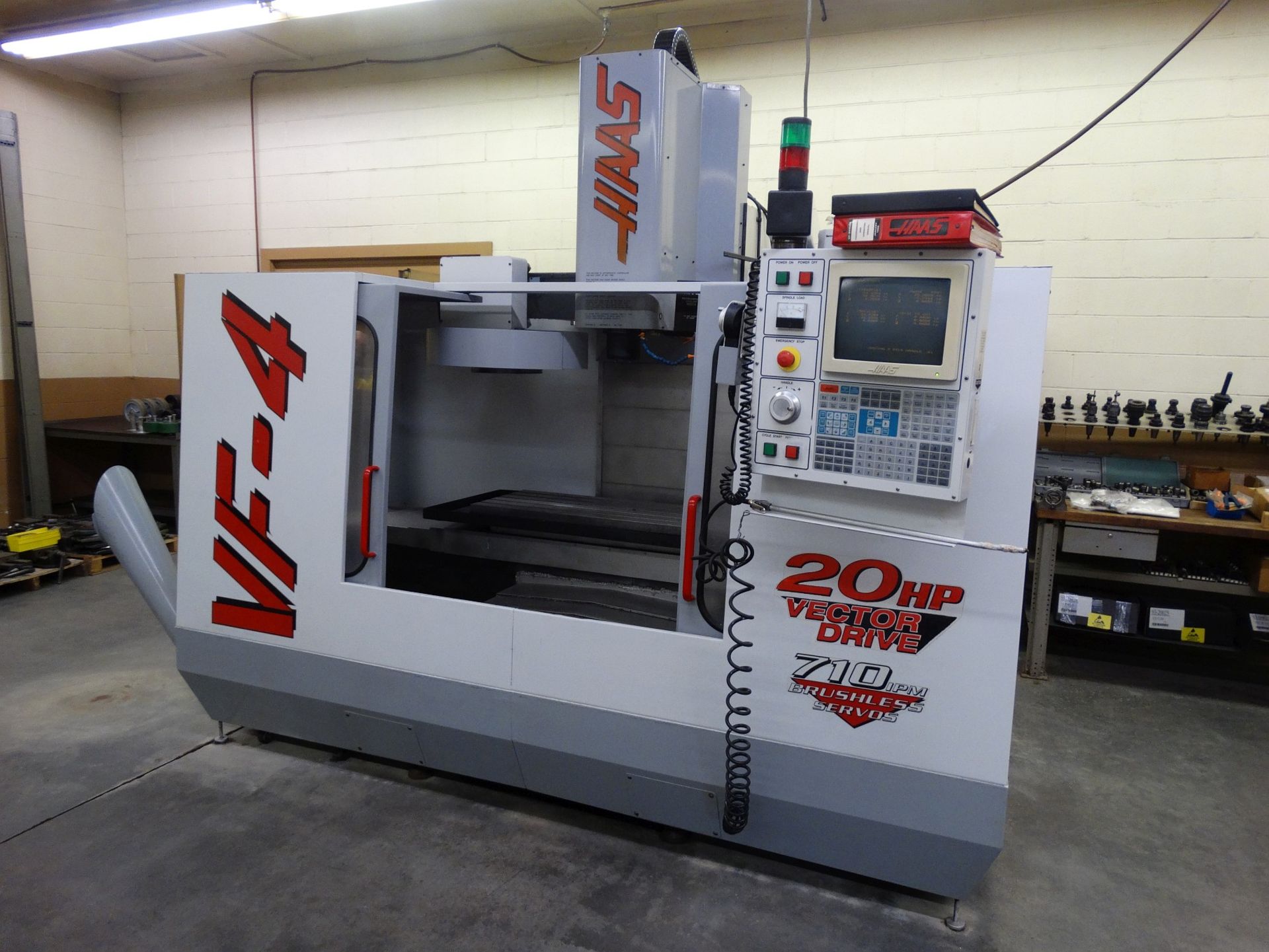 Haas VF4 Vertical Machining Center, 4th Axis Interface, X=50", Y=20", Z=25", 4" -29" Spindle Nose to - Image 3 of 9