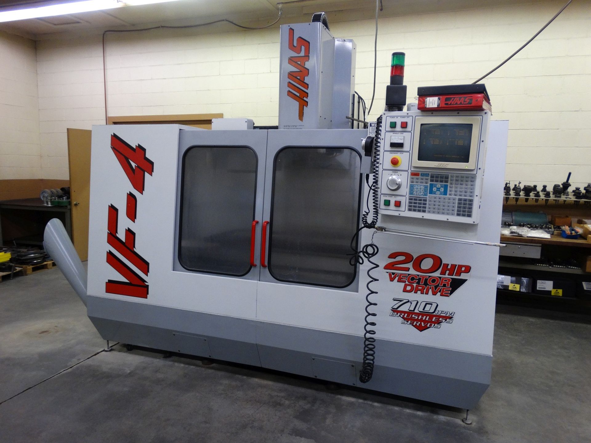 Haas VF4 Vertical Machining Center, 4th Axis Interface, X=50", Y=20", Z=25", 4" -29" Spindle Nose to