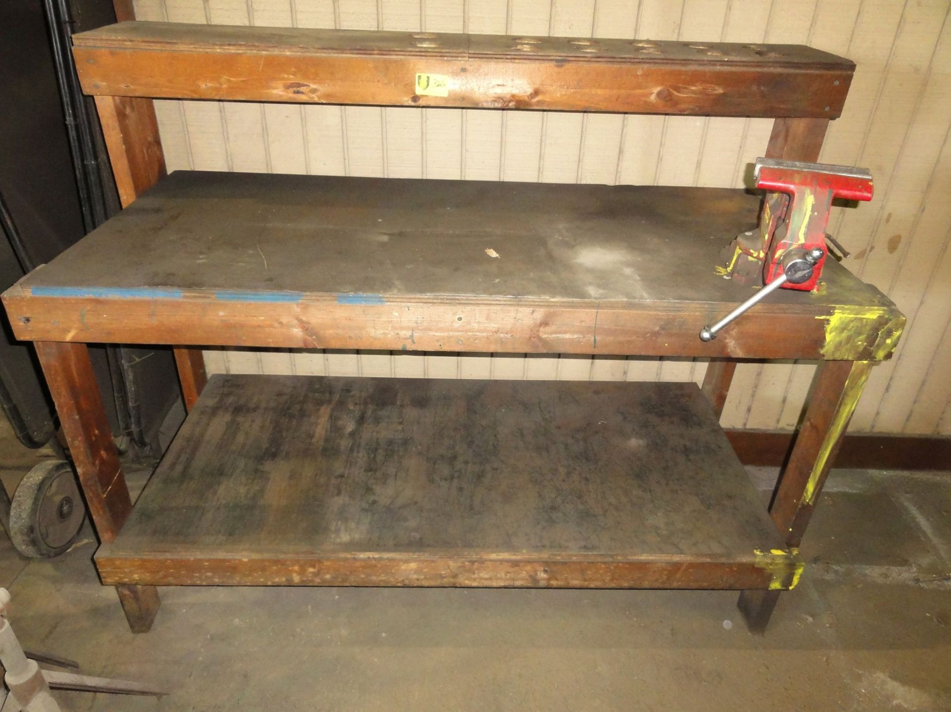 5' Wooden Work Benches w/ Vise
