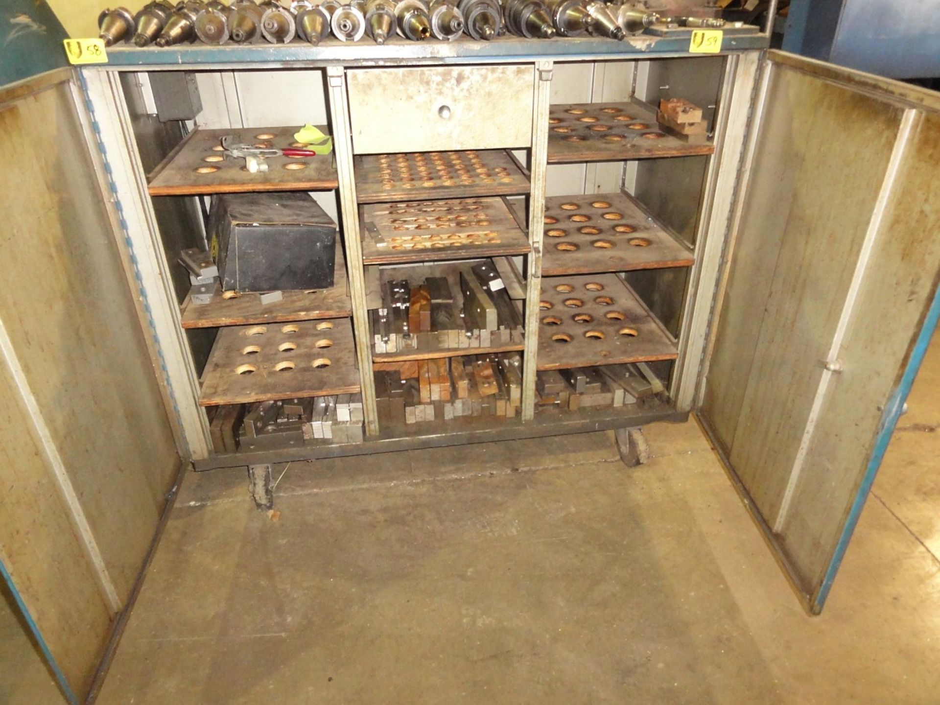 Rolling Metal Cabinet & Contents
