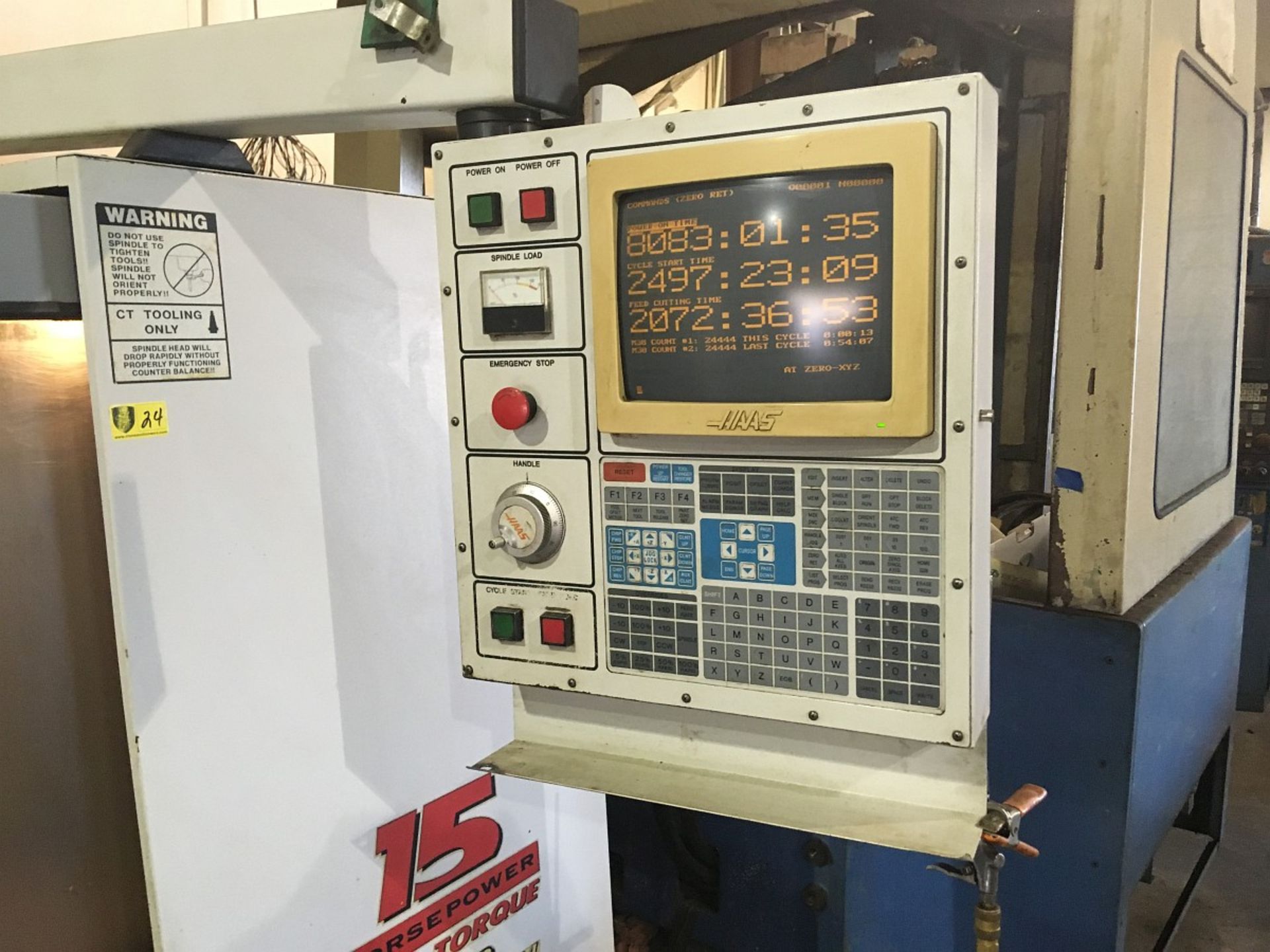 Haas VF3 Vertical CNC Mill, X= 40", Y= 20", Z= 25", 15 HP High Torque, 7,500 RPM, Cat 40 Taper - Image 2 of 12