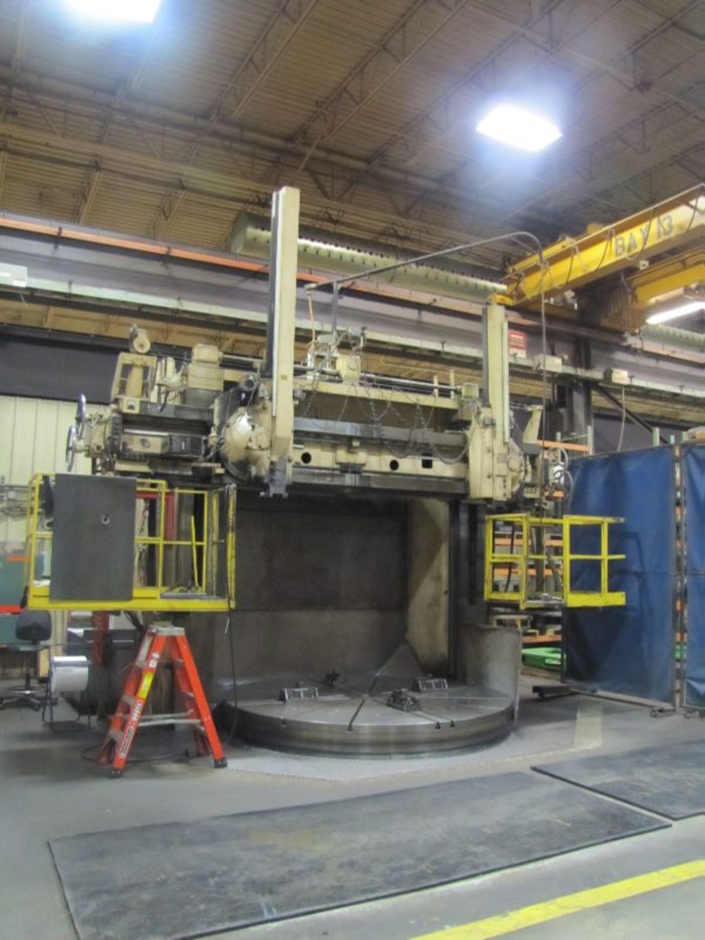 Cincinnati Hypro 120” Vertical Boring Mill, Rebuilt 1989, 120” 4 Jaw Chuck, - Image 6 of 10