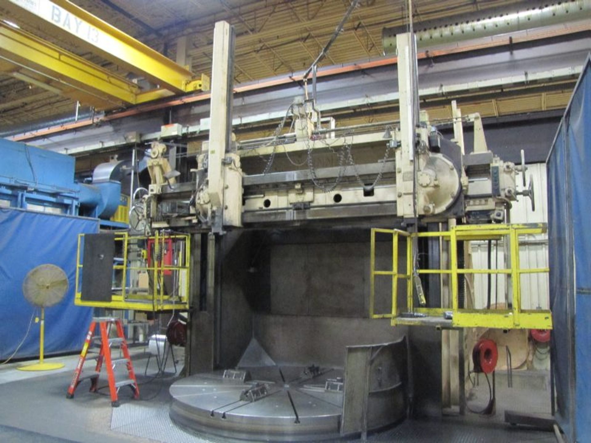 Cincinnati Hypro 120” Vertical Boring Mill, Rebuilt 1989, 120” 4 Jaw Chuck, - Image 7 of 10