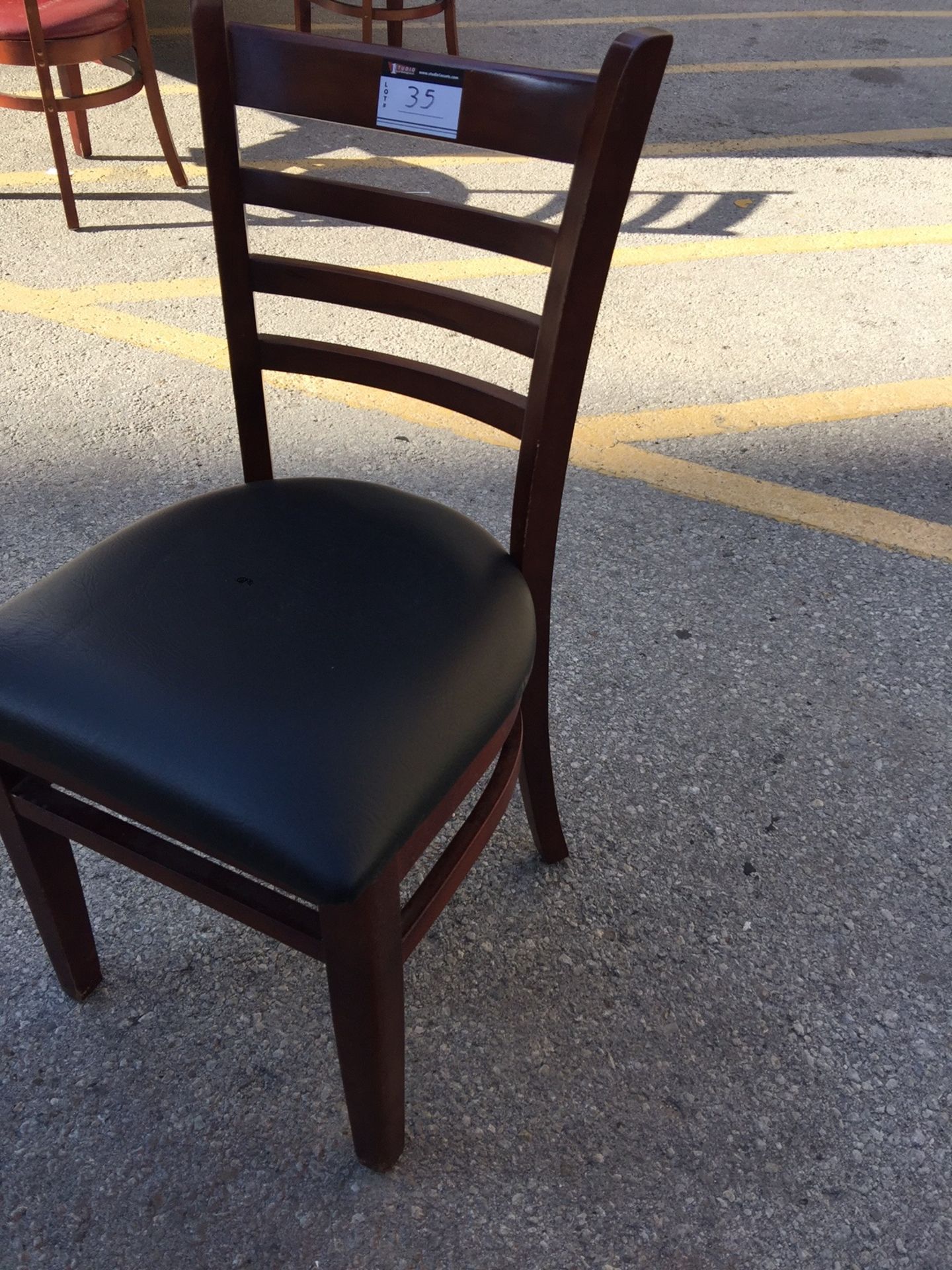 BLACK SOLID WOOD CHAIRS - Image 2 of 4