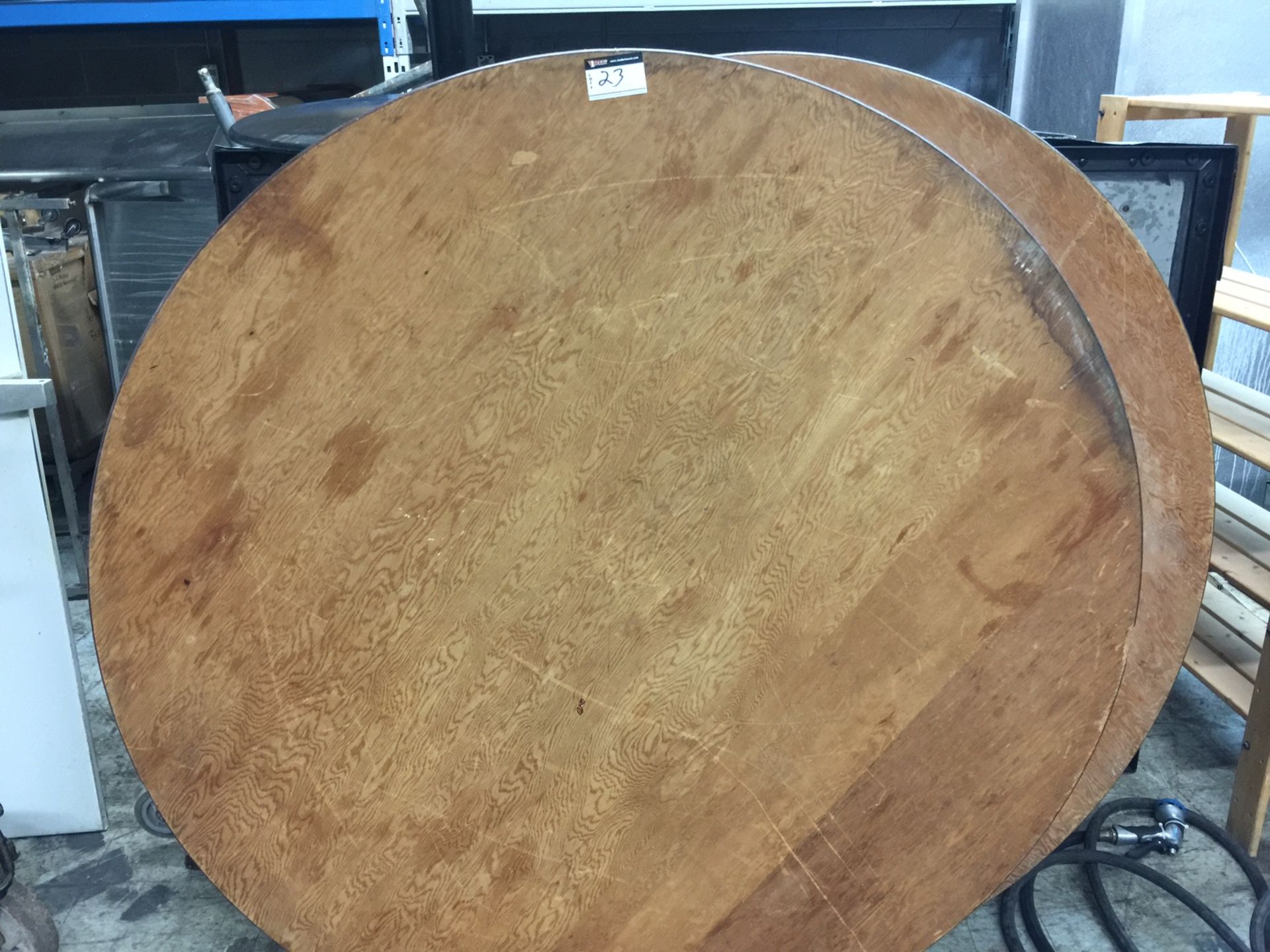 LOT OF 2 ROUND BANQUET TABLES (5FT) - Image 3 of 3