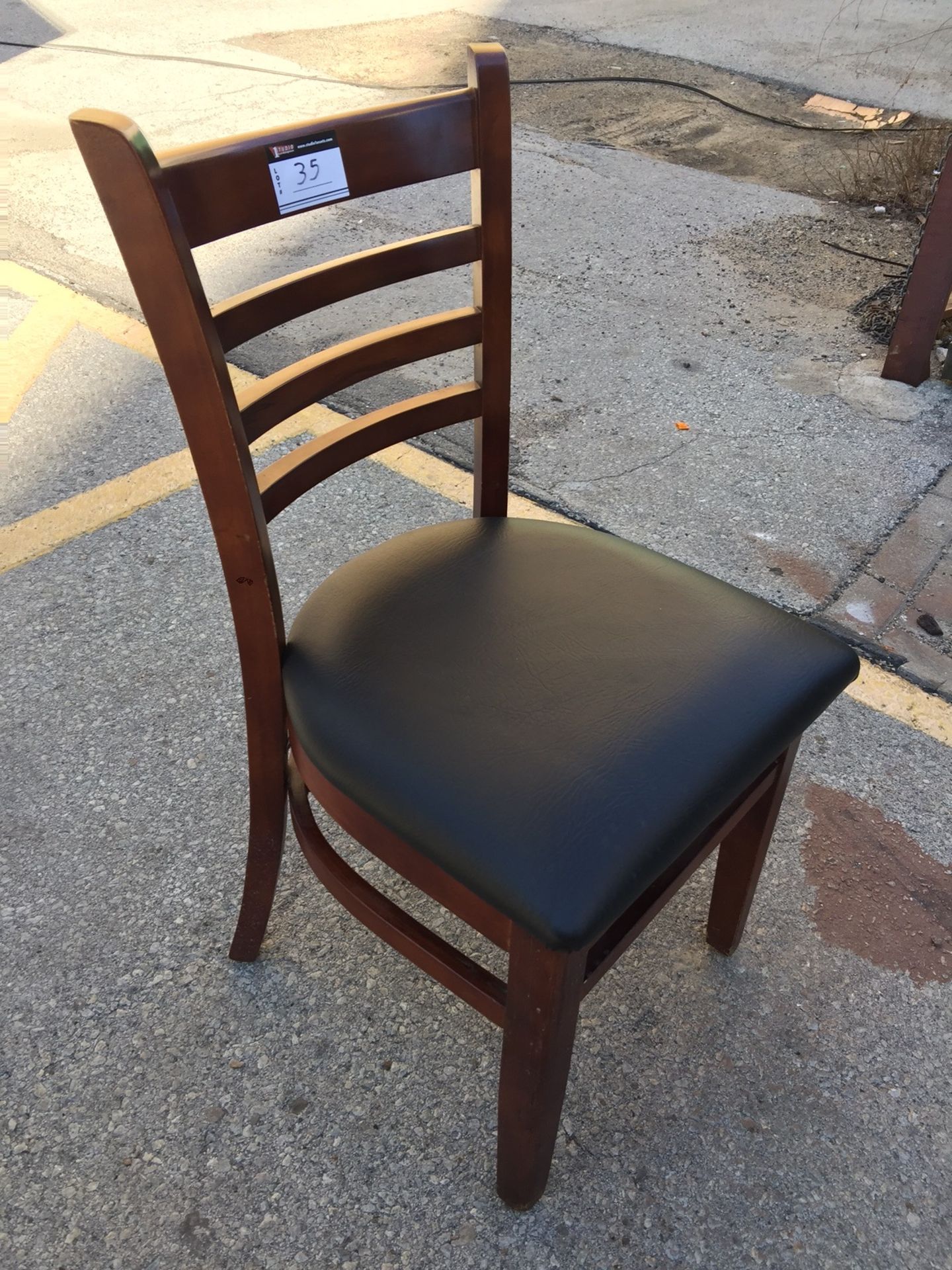 BLACK SOLID WOOD CHAIRS - Image 3 of 4