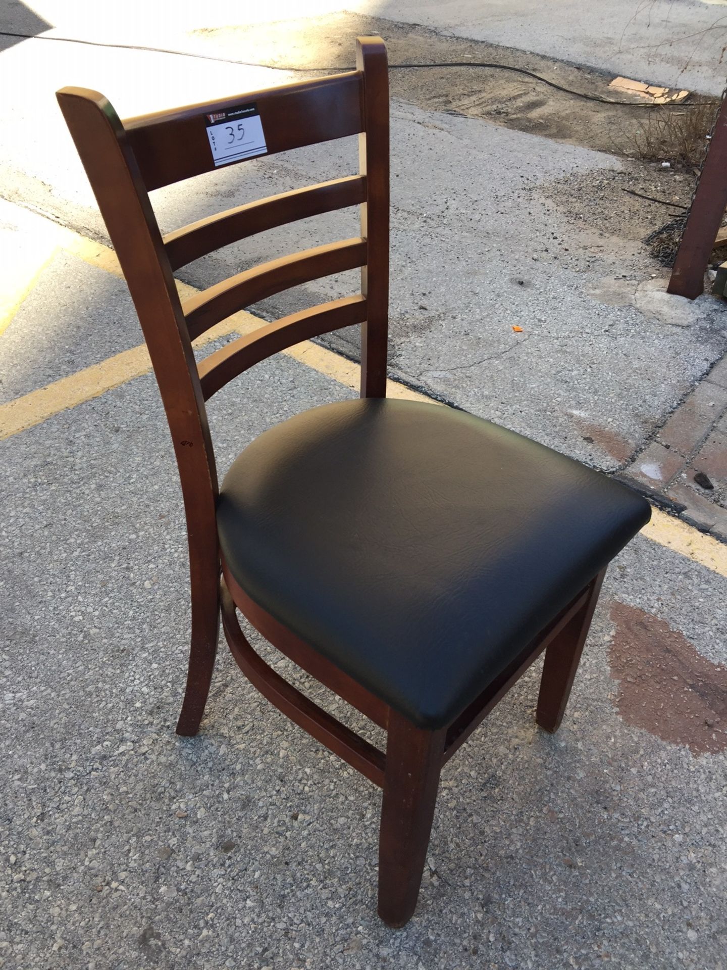 BLACK SOLID WOOD CHAIRS - Image 4 of 4