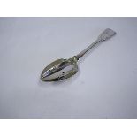 An Irish Silver Mustache Spoon, Indecipherable Makers Mark, Dublin, 1831 of typical form, handle