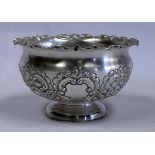 An Edwardian Silver Rose Bowl, Atkin Brothers, Sheffield, 1923 the circular body with wavy rim,