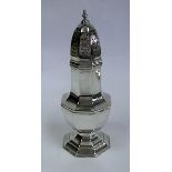 A George V Silver Caster, Viner’s Ltd, Sheffield, 1933 the baluster body with reeded rims, the