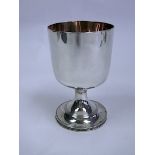 A George III Silver Goblet, Makers Mark I F, London, 1807 the plain cylindrical cup raised on a