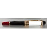 A Cased Enamelled Montblanc Fountain Pen from the Patron of Art collection, designed for Luciano