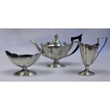 An Edwardian Three-Piece Silver Tea Set, Import Marks, Gorham Manufacturing Co, Birmingham, 1904