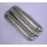 An Edwardian Silver Cigar Case, Albert Sydenham, Birmingham, 1902 the rectangular body fitting