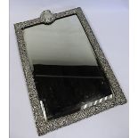 A Victorian Silver-Mounted Mirror, Indecipherable Makers Mark, Chester, 1898 the rectangular