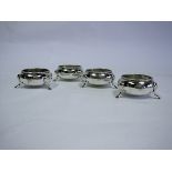 A Set Of Four Victorian Silver Salts, William Hutton & Sons, London, 1892 each circular body with