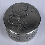 An Art Nouveau Electroplate Trinket Box, WMF, Germany the circular body chased with fruiting vines