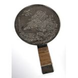 A Japanese Bronze Hand Mirror, 19th Century,