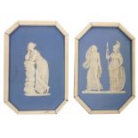 Two Wedgwood Blue Jasperware Plaques, 19th Century,