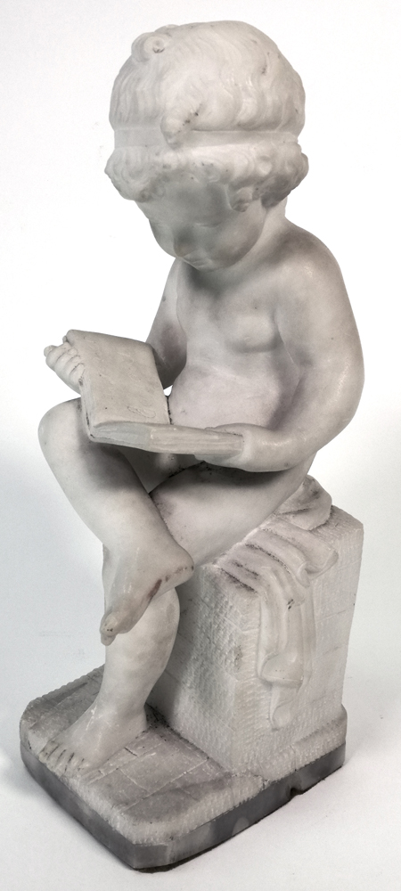 After Antonio Canova (1757-1822): An Alabaster Figure of A Boy Reading, Late 19th Century,