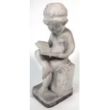 After Antonio Canova (1757-1822): An Alabaster Figure of A Boy Reading, Late 19th Century,