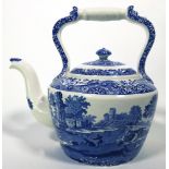 A Large Copeland Spode Blue and White 'Italian' Pattern Teapot and Cover, Late 19th Century,