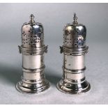 A Pair of Victorian Silver Casters, James Wakely & Frank Clarke Wheeler, London, 1890,