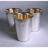 A Set of Six Electroplate Beakers, Sheffield Plate,