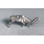 A Silver Figure of A Stag, Indecipherable Makers Mark, London, 1989,