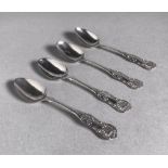 A Set of Four of Scottish Silver Teaspoons, R.T, Glasgow, 1848,