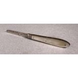 A Victorian Silver and Mother-of-Pearl Folding Knife, William Neale, Sheffield, 1894,