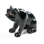 A Faberge-Style Carved Obsidian Figure of A Seated French Bulldog, 20th Century,