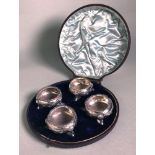 A Cased Set of Four Victorian Silver Salts, William Hutton & Sons, London, 1893,