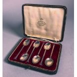 A Cased Set of Six George V Silver Teaspoons, Cooper Brothers & Sons Ltd, Sheffield, 1924,