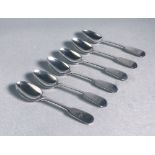 A Set of Six Scottish Silver Teaspoons, James & Walter Marshall, Edinburgh, 1825,