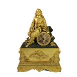 A French Empire Gilt Metal Mantle Clock, 19th Century,
