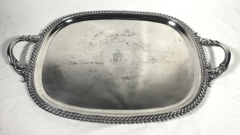 An Electroplate Two-Handled Tray,