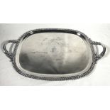An Electroplate Two-Handled Tray,