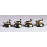 A Set Of Four Edwardian Silver Place Card Holders, Sampson Mordan & Co, London, 1906