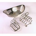 Two Electroplate Toast Racks