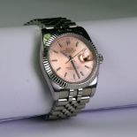 A Two-Toned 18ct White Gold And Stainless Steel Datejust Rolex Watch